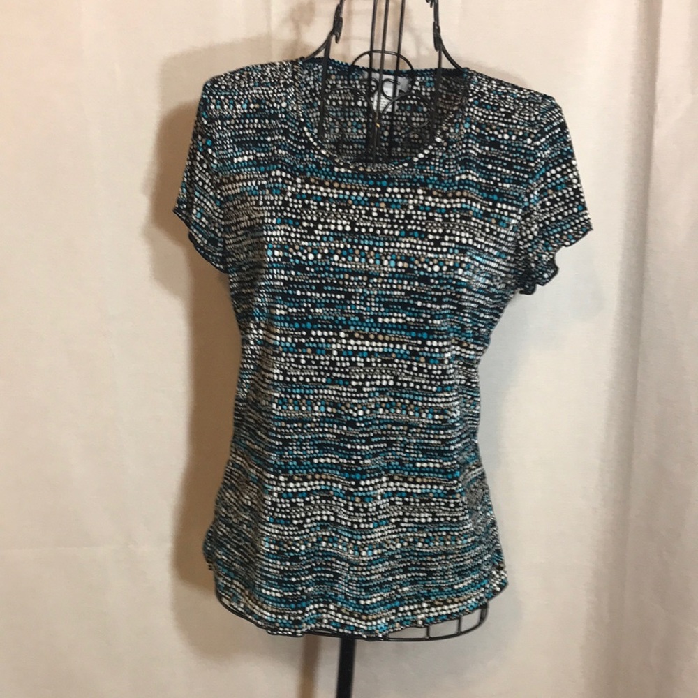 Dress Barn multi-color cap sleeve top   ~   Sm